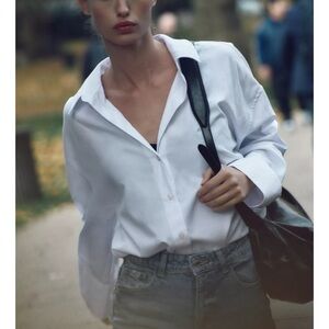 Zara White Button Down Shirt